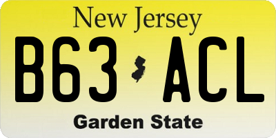 NJ license plate B63ACL