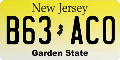 NJ license plate B63ACO