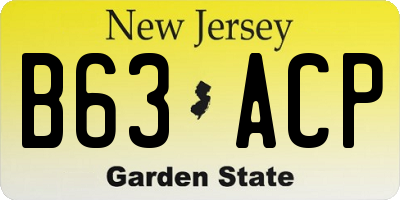 NJ license plate B63ACP
