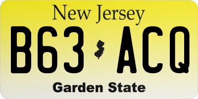 NJ license plate B63ACQ