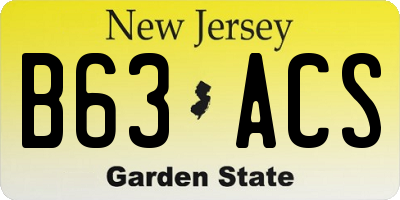 NJ license plate B63ACS