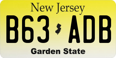 NJ license plate B63ADB