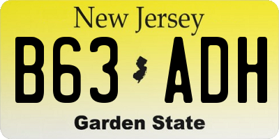 NJ license plate B63ADH