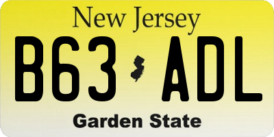 NJ license plate B63ADL