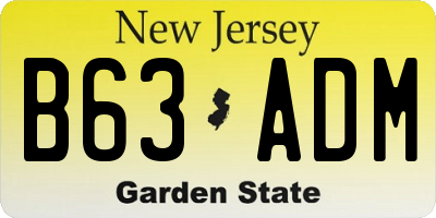 NJ license plate B63ADM