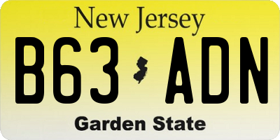 NJ license plate B63ADN