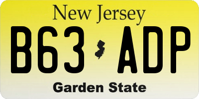NJ license plate B63ADP