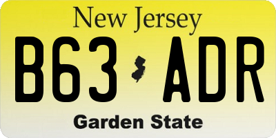 NJ license plate B63ADR
