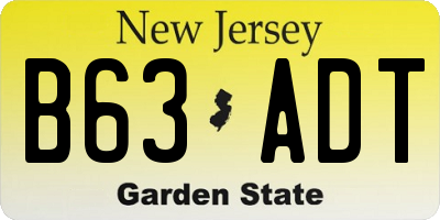 NJ license plate B63ADT