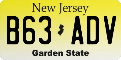 NJ license plate B63ADV