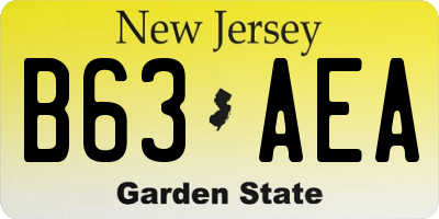NJ license plate B63AEA