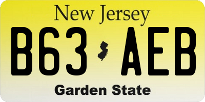 NJ license plate B63AEB