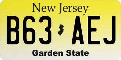 NJ license plate B63AEJ