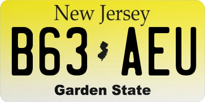 NJ license plate B63AEU