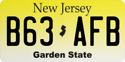 NJ license plate B63AFB