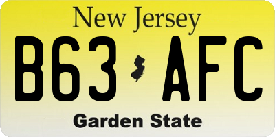 NJ license plate B63AFC