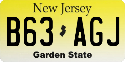 NJ license plate B63AGJ