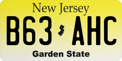 NJ license plate B63AHC