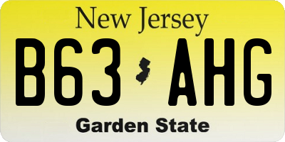 NJ license plate B63AHG
