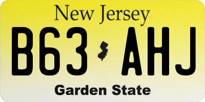 NJ license plate B63AHJ