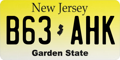 NJ license plate B63AHK