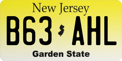 NJ license plate B63AHL
