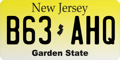 NJ license plate B63AHQ