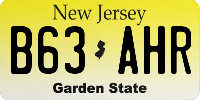 NJ license plate B63AHR
