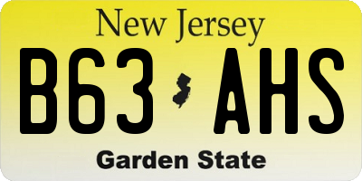 NJ license plate B63AHS