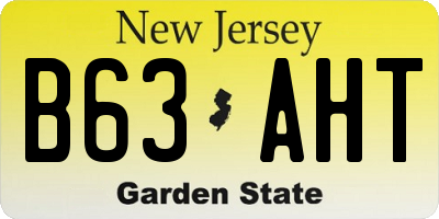 NJ license plate B63AHT