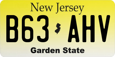NJ license plate B63AHV