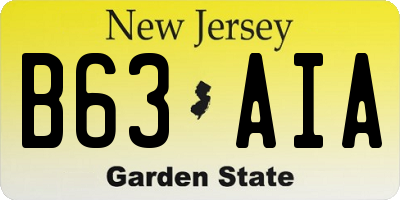 NJ license plate B63AIA