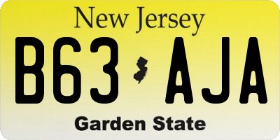 NJ license plate B63AJA