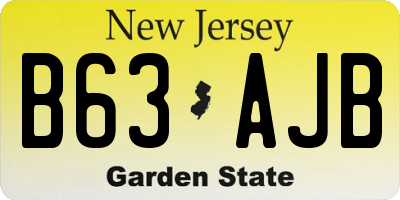NJ license plate B63AJB