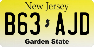 NJ license plate B63AJD