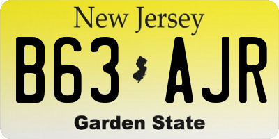 NJ license plate B63AJR
