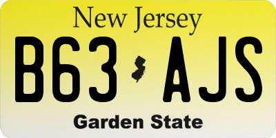 NJ license plate B63AJS