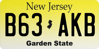 NJ license plate B63AKB