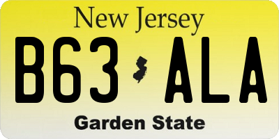 NJ license plate B63ALA