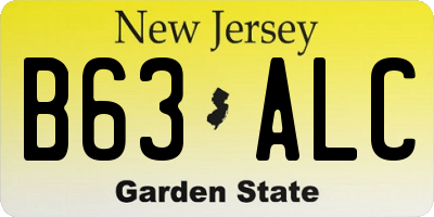 NJ license plate B63ALC