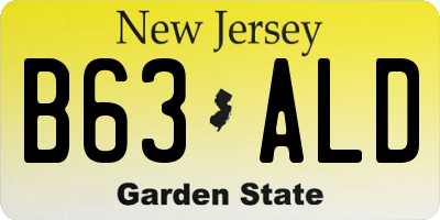 NJ license plate B63ALD