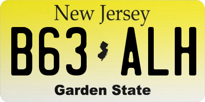 NJ license plate B63ALH