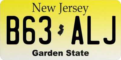 NJ license plate B63ALJ