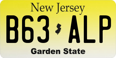 NJ license plate B63ALP