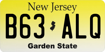 NJ license plate B63ALQ