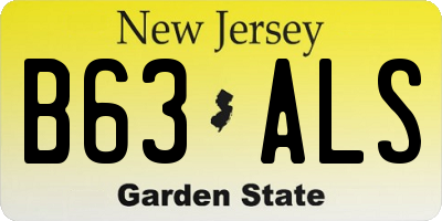 NJ license plate B63ALS