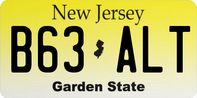 NJ license plate B63ALT