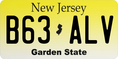 NJ license plate B63ALV