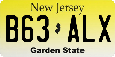 NJ license plate B63ALX