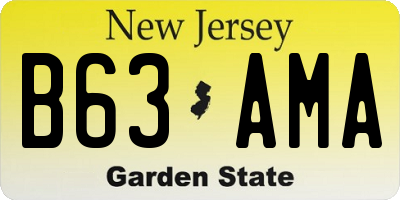 NJ license plate B63AMA